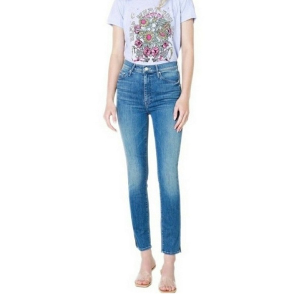 MOTHER THE SWOONER ANKLE SLICE JEANS SZ 24 I WET MY PLANTS CHERRY PICKING WASH - Picture 1 of 12